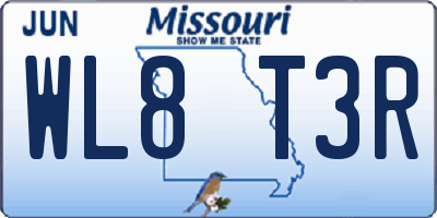 MO license plate WL8T3R