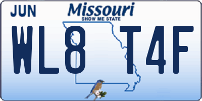 MO license plate WL8T4F