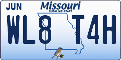 MO license plate WL8T4H
