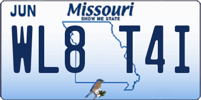 MO license plate WL8T4I