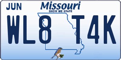 MO license plate WL8T4K