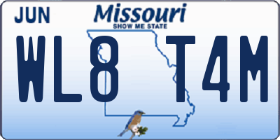 MO license plate WL8T4M