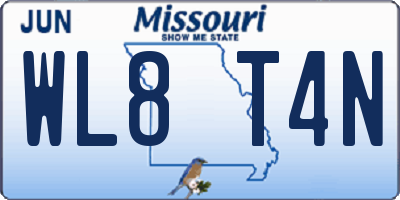 MO license plate WL8T4N