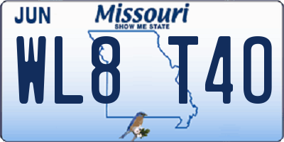MO license plate WL8T4O