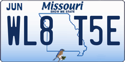 MO license plate WL8T5E