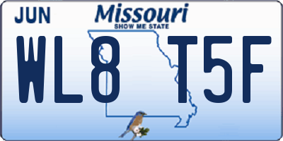 MO license plate WL8T5F