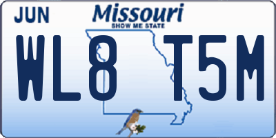 MO license plate WL8T5M