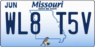 MO license plate WL8T5V
