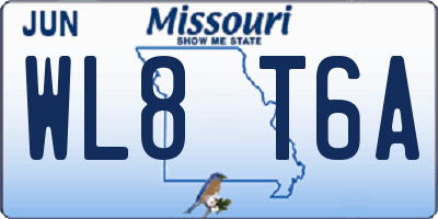 MO license plate WL8T6A