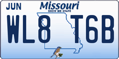 MO license plate WL8T6B