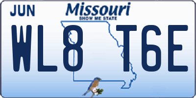 MO license plate WL8T6E