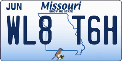 MO license plate WL8T6H