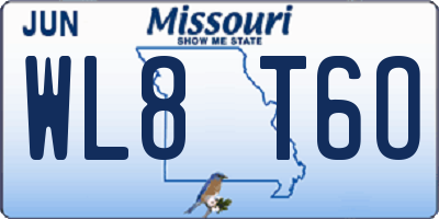MO license plate WL8T6O
