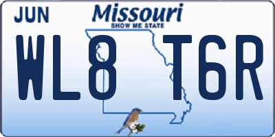 MO license plate WL8T6R