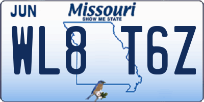 MO license plate WL8T6Z
