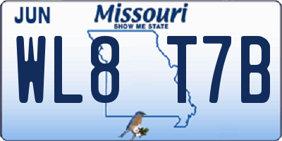 MO license plate WL8T7B