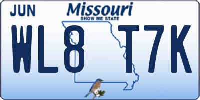 MO license plate WL8T7K