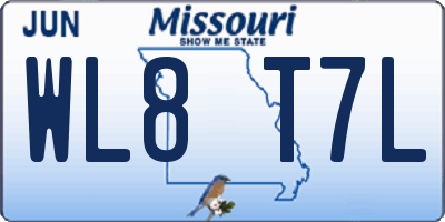 MO license plate WL8T7L