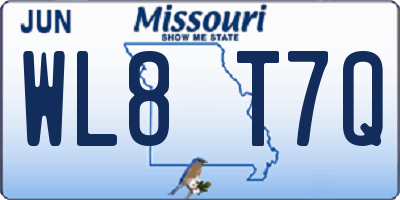 MO license plate WL8T7Q