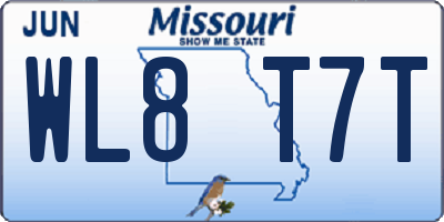 MO license plate WL8T7T