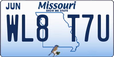 MO license plate WL8T7U