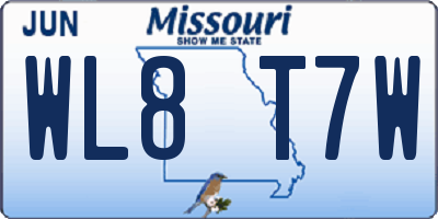 MO license plate WL8T7W