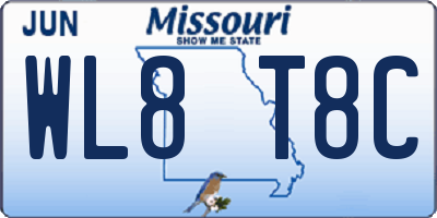 MO license plate WL8T8C