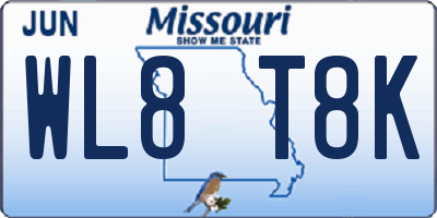 MO license plate WL8T8K