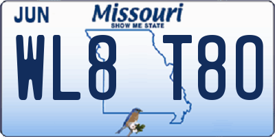 MO license plate WL8T8O
