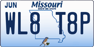 MO license plate WL8T8P
