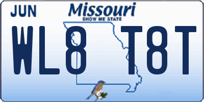MO license plate WL8T8T
