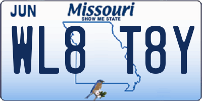 MO license plate WL8T8Y