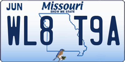 MO license plate WL8T9A
