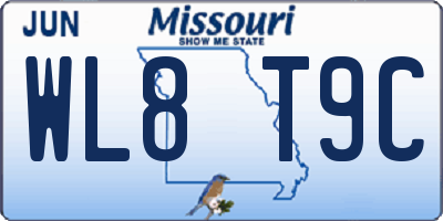 MO license plate WL8T9C