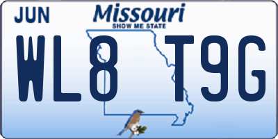 MO license plate WL8T9G