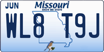 MO license plate WL8T9J