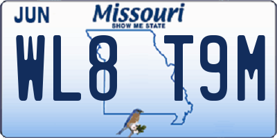 MO license plate WL8T9M