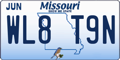 MO license plate WL8T9N