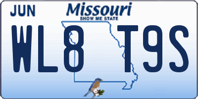 MO license plate WL8T9S
