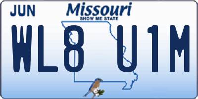 MO license plate WL8U1M