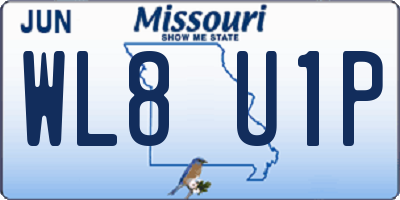 MO license plate WL8U1P