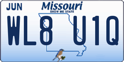 MO license plate WL8U1Q