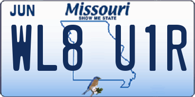 MO license plate WL8U1R