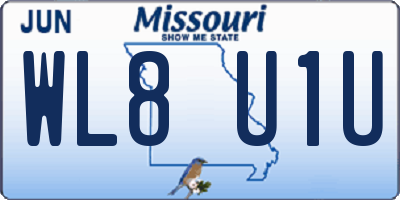 MO license plate WL8U1U