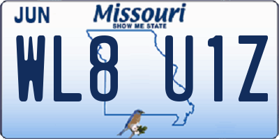 MO license plate WL8U1Z