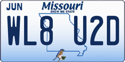 MO license plate WL8U2D