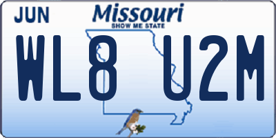 MO license plate WL8U2M