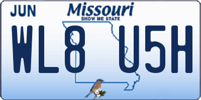 MO license plate WL8U5H