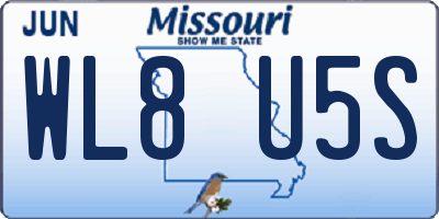 MO license plate WL8U5S