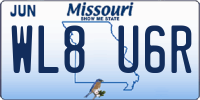 MO license plate WL8U6R
